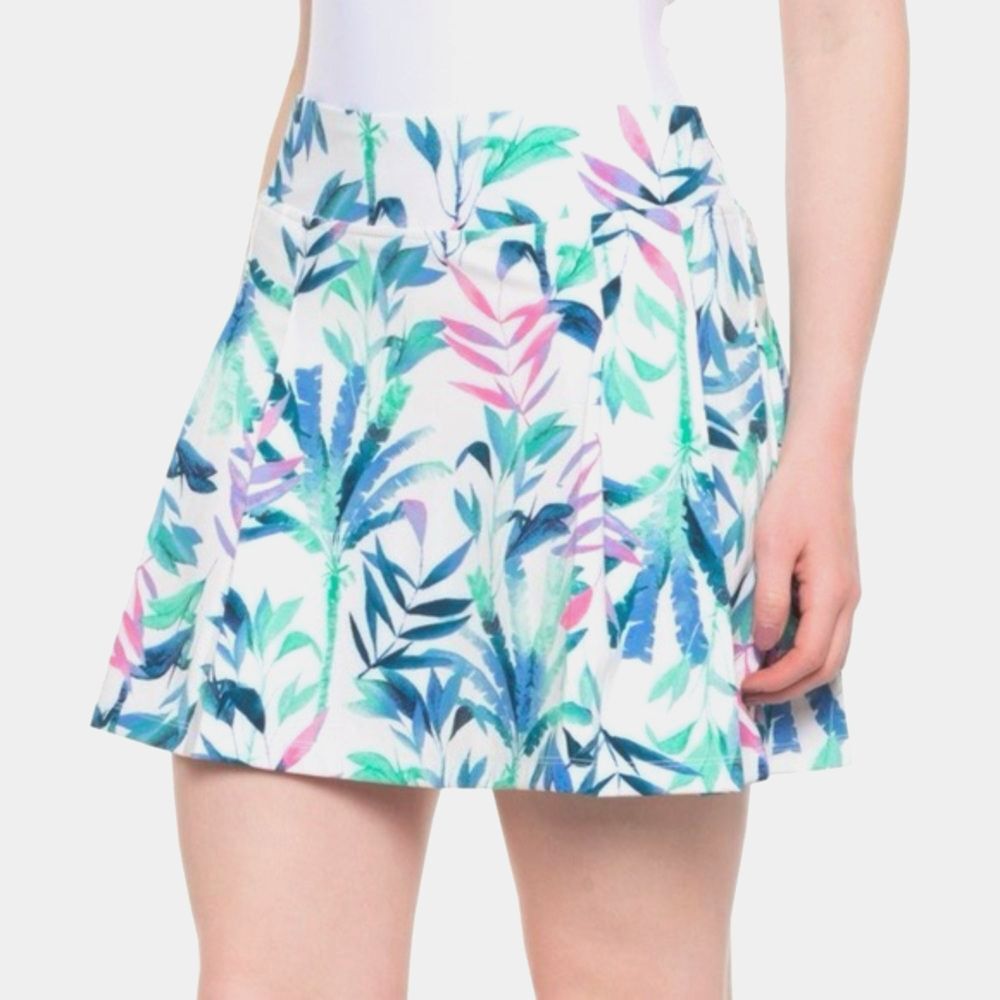 Tommy Bahama Skort Skirt Womens XL White Green Tropical Golf Tennis Resortwear